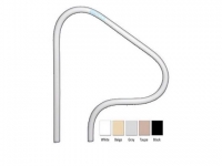 Saftron Return to Deck Mounted 3-Bend Handrail | .25" Thickness 1.90" OD | 26"W x 30"H | White | Single | P-326-RTD-W