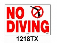 No Diving Sign with Image 12 inches x 18 inches