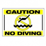 Caution No Diving Sign