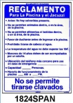Pool Rules Sign in Spanish 18 inches x 24 inches