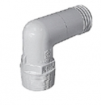 Plumbing - Fittings - Hose Adapters - Barb Ell 1 1/2 in MPT x 1 1/2 Hose White 90 Degree Elbow
