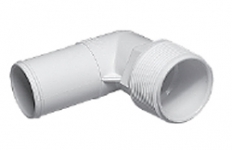 Plumbing - Fittings - Hose Adapters - Smooth Ell 1 1/2 in MPT x 1 1/2 Hose White 90 Degree Elbow