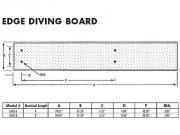Inter-Fab Edge aquaBoard 4-Hole Diving Board 8' Blue with White Top Tread - EDGE8BW