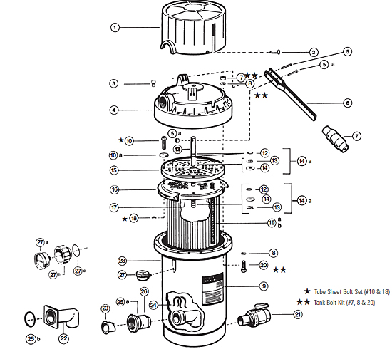 Maniglia A Urto Ricambio Per Filtri Hayward - Modello ECX1040 Per EC40, EC65, EC75 E Serie Perflex DE