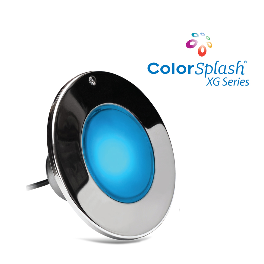 J&amp;J Electronics ColorSplash XG Series Color LED Pool Light, 12V 30' Cord, LPL-F2C-12-30-P