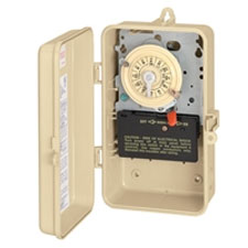 Plastic T100 Series Mechanical Time Switch, 208-277V, DPST Switch